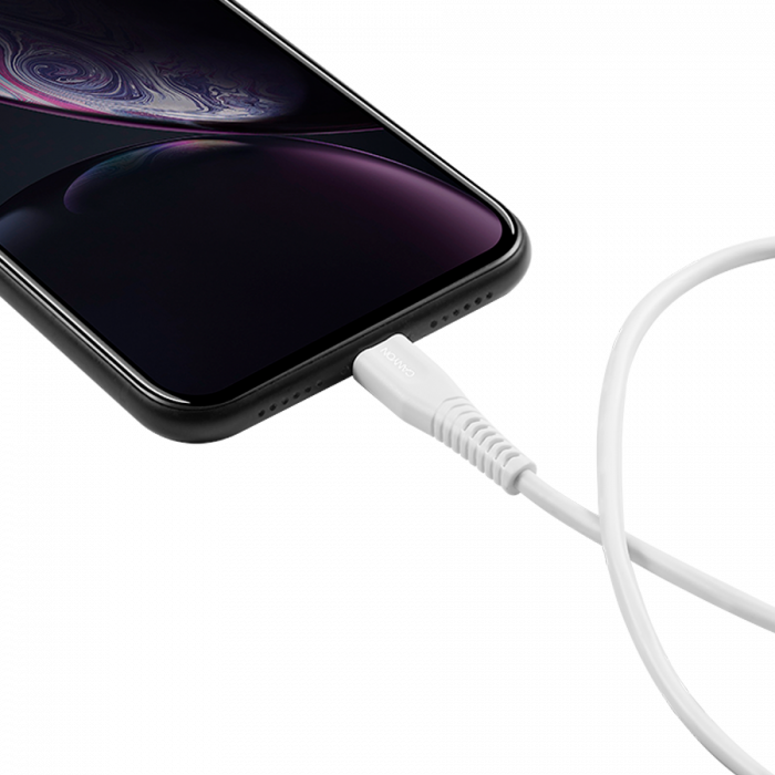 CANYON MFI-4, Type C Cable To MFI Lightning for Apple, PVC Mouling,Function: with full feature( data transmission and PD charging) Output:5V/2.4A, OD:3.5mm, cable length 1.2m, 0.026kg,Color:White [3]
