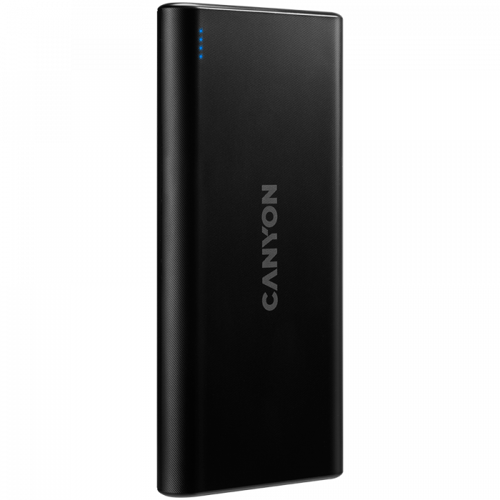 CANYON PB-106 Power bank 10000mAh Li-poly battery, Input 5V/2A, Output 5V/2.1A(Max), USB cable length 0.3m, 140*68*16mm, 0.24Kg, Black [2]