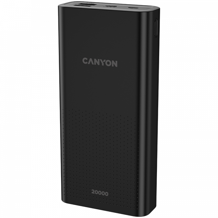 CANYON PB-2001, Power bank 20000mAh Li-poly battery, Input 5V/2A , Output 5V/2.1A(Max), 144*69*28.5mm, 0.440Kg, Black [2]