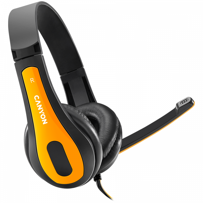 CANYON PC headset HSC-1 PC Mic Flat 2m Black Yellow [1]