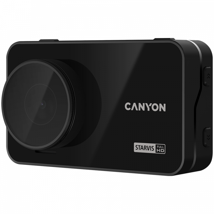 Canyon RoadRunner CDVR-10GPS, 3.0\'\' IPS (640x360), FHD 1920x1080@60fps, NTK96675, 2 MP CMOS Sony Starvis IMX307 image sensor, 2 MP camera, 136° Viewing Angle, Wi-Fi, GPS, Video camera database, USB  [2]
