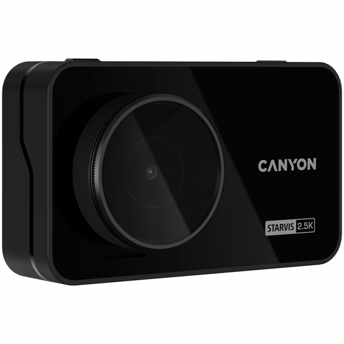 Canyon DVR25GPS, 3.0'' IPS (640x360), touch screen, WQHD 2.5K 2560x1440@60fps, NTK96670, 5 MP CMOS Sony Starvis IMX335 image sensor, 5 MP camera, 140° Viewing Angle, Wi-Fi, GPS, Video camera database, [3]