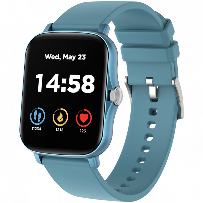 CANYON Barberry SW-79, Smart watch, 1.69inches TFT full touch screen, Zinic+plastic body, IP67 waterproof, multi-sport mode, compatibility with iOS and android, blue body with blue silicon belt, Host: [2]