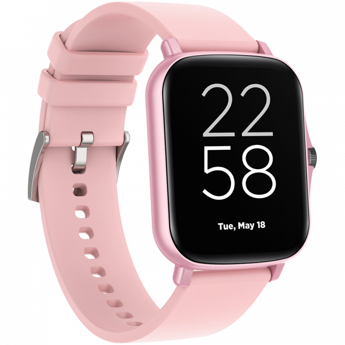 CANYON Smart watch, 1.69inches TFT full touch screen, Zinic+plastic body, IP67 waterproof, multi-sport mode, compatibility with iOS and android, Pink body with Pink silicon belt, Host: 44.4*36*9.2mm,  [3]