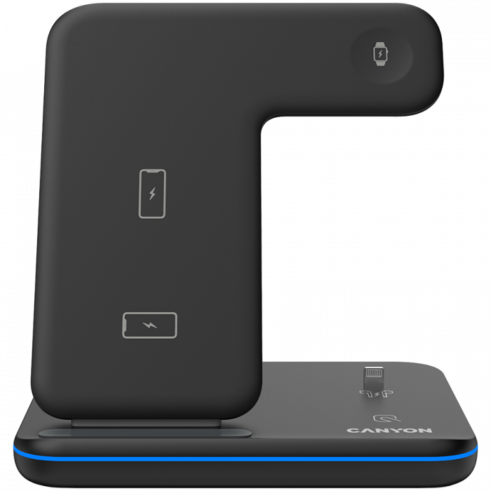 CANYON wireless charger WS-302 15W 3in1 Black [1]