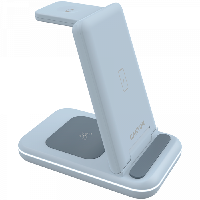 CANYON wireless charger WS-304 15W 3in1 Blue [4]
