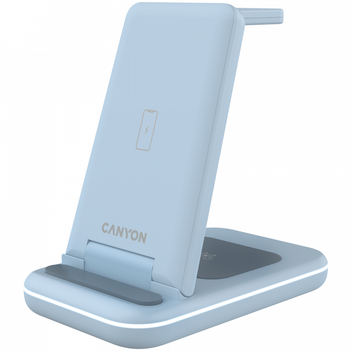 CANYON wireless charger WS-304 15W 3in1 Blue [2]