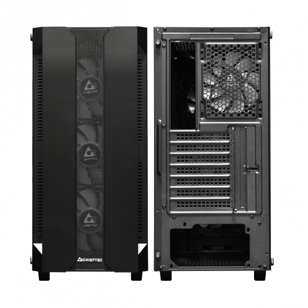 CARCASA CHIEFTEC Middle Tower ATX, fara sursa, sticla securizata, 4 x ventilator RGB, USB 2.0 x 1 | USB 3.0 x 2 | Jack 3.5mm x 2, mesh pt. filtrare praf | fan controller (inclusiv RGB) | | PSU shroud, [5]