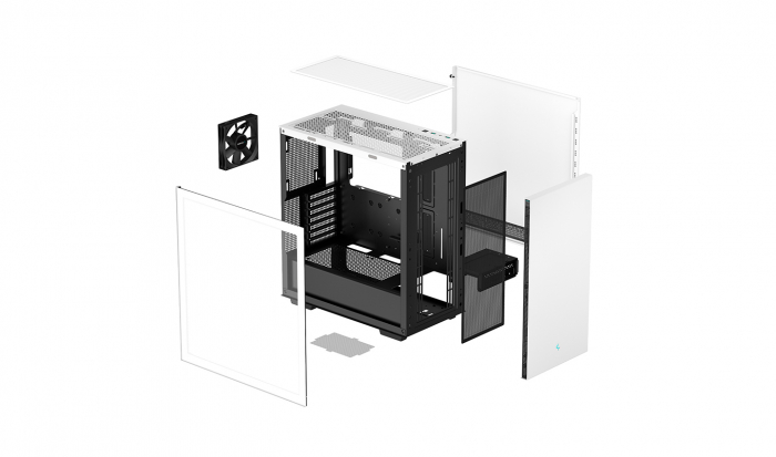 CARCASA DEEPCOOL, Middle Tower, ATX, "CH510 WH", fara sursa, sticla securizata, 1 x 120mm fan, USB 3.0 x 2, Jack 3.5mm x 1,  white, "R-CH510-WHNNE1-G-1" [8]