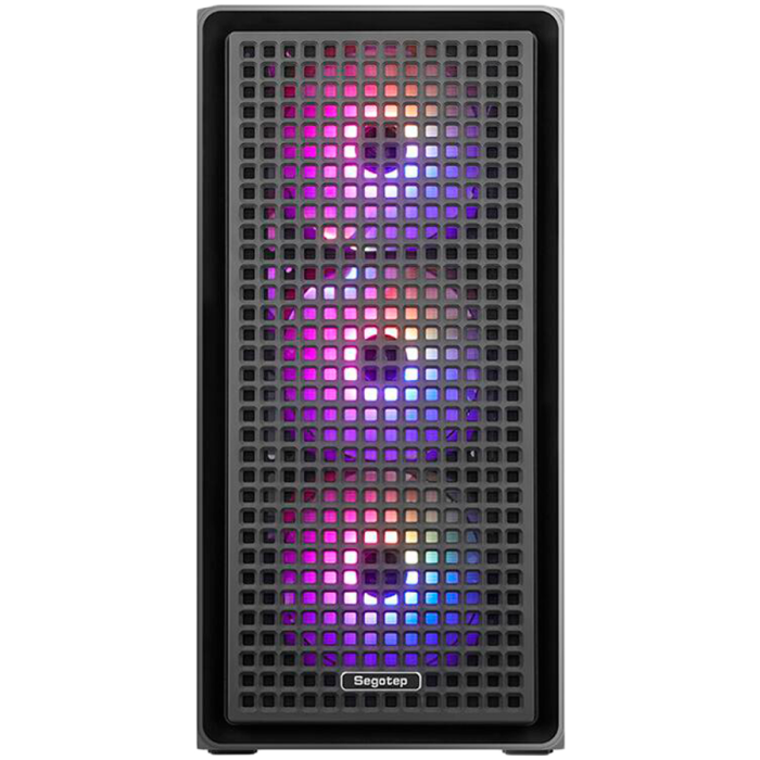 Carcasa Segotep Radiant neagra, SECC Steel Micro ATX Mini Tower, fara sursa (tip ATX, montata jos), interior vopsit negru, [2]