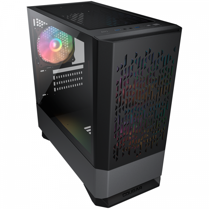 COUGAR | MG140 Air RGB Black | PC Case | Mini Tower / Air Vents Front Panel / 3 x ARGB Fans / 4mm TG Left Panel [2]