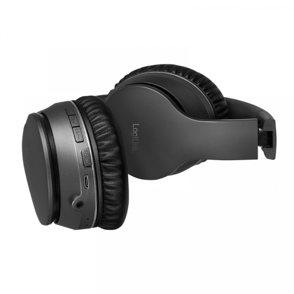 CASTI LOGILINK  bluetooth, cu microfon , bluetooth v5.0, Charging time: pana la 3h, Playing time: pana la 15h, activ noise cancelling, banda reglabila, pliabile, black "BT0053" [3]