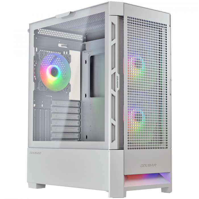 COUGAR | Case Airface RGB White | PC Case | Mid Tower / Mesh Front Panel / 2 x 140mm ARGB Fans / 1x 120mm ARGB Fan / TG Left Panel / White [4]