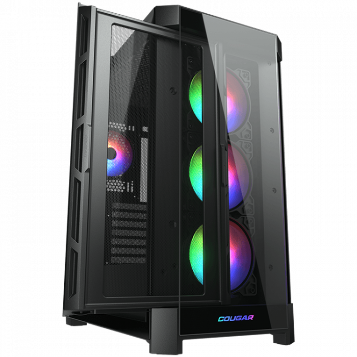 COUGAR DUOFACE PRO RGB Black, Mid Tower, 3x 120 ARGB Fans, RGB Button, Tempered Glass, Mini ITX / Micro ATX / ATX / CEB / E-ATX, USB 3.0 x 2, USB 2.0 x 1, Type C Gen 2, 4 Pole Headset Audio Jack [5]