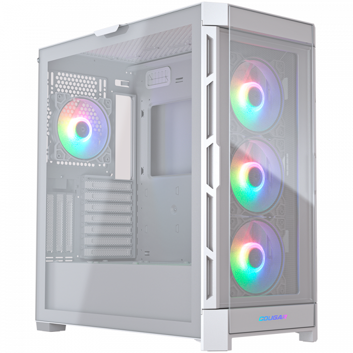 COUGAR | Duoface Pro RGB White | PC Case | Mid Tower / TG & Airflow Front Panel / 4 x ARGB Fans / TG Left Panel [2]