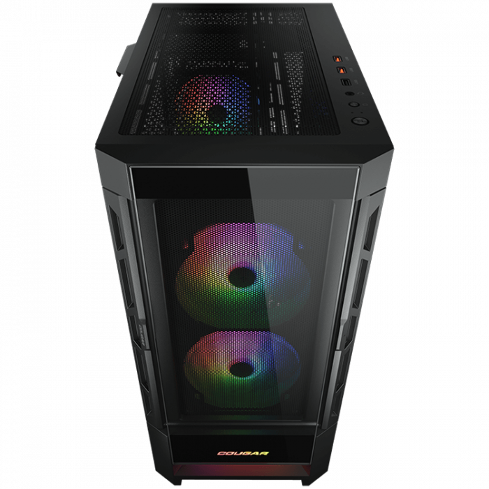 COUGAR | Duoface RGB Black | PC Case | Mid Tower / Airflow Front Panel / 2 x 140mm & 1x 120mm ARGB Fans incl. / TG Left Panel [4]