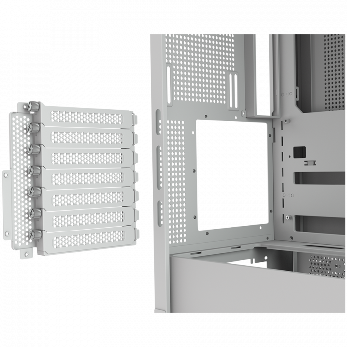 COUGAR | FV270 White | PC Case | Mid tower / Tempered, Curved Glass Perimeter / Quick Detachable Air Filters / Up to 9 Fans (1x120mm RGB Preinstalled) / White [14]