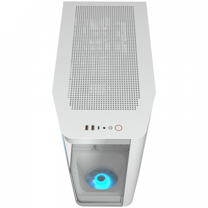 COUGAR | FV270 White | PC Case | Mid tower / Tempered, Curved Glass Perimeter / Quick Detachable Air Filters / Up to 9 Fans (1x120mm RGB Preinstalled) / White [9]