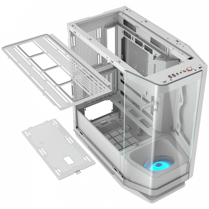 COUGAR | FV270 White | PC Case | Mid tower / Tempered, Curved Glass Perimeter / Quick Detachable Air Filters / Up to 9 Fans (1x120mm RGB Preinstalled) / White [22]