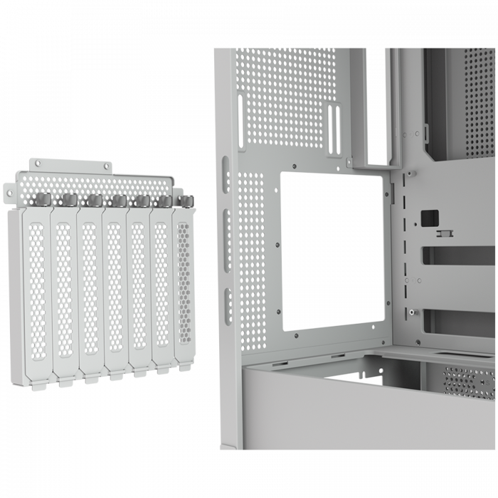 COUGAR | FV270 White | PC Case | Mid tower / Tempered, Curved Glass Perimeter / Quick Detachable Air Filters / Up to 9 Fans (1x120mm RGB Preinstalled) / White [15]