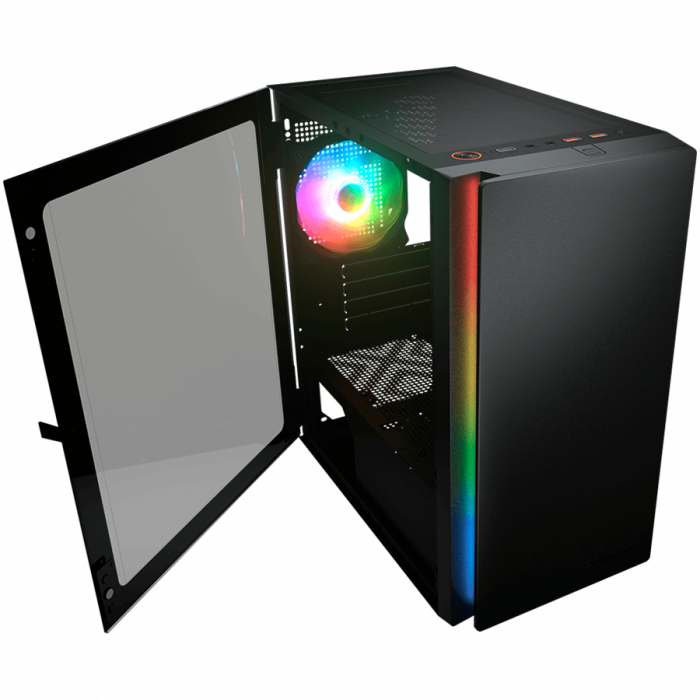 COUGAR | Purity RGB Black | PC Case | Mini Tower / TG Front Panel with ARGB strip / 1 x ARGB Fan / 3mm TG Left Panel [3]