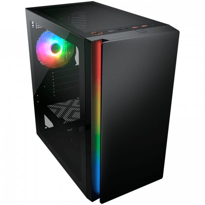 COUGAR | Purity RGB Black | PC Case | Mini Tower / TG Front Panel with ARGB strip / 1 x ARGB Fan / 3mm TG Left Panel [2]