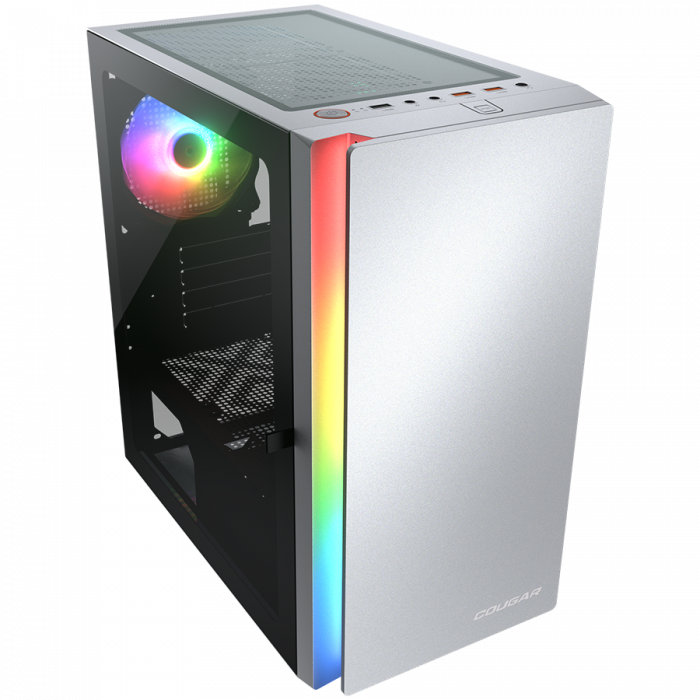 COUGAR | Purity RGB White | PC Case | Mini Tower / TG Front Panel with ARGB strip / 1 x ARGB Fan / 3mm TG Left Panel [3]