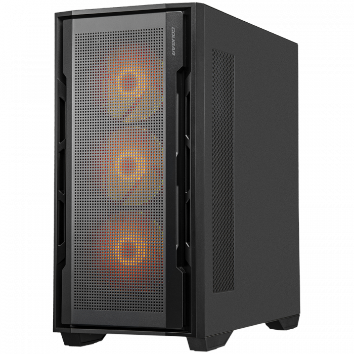 COUGAR | Uniface RGB Black | PC Case | Mid Tower / Mesh Front Panel / 4 x 120mm ARGB Fans / TG Left Panel / Black [2]