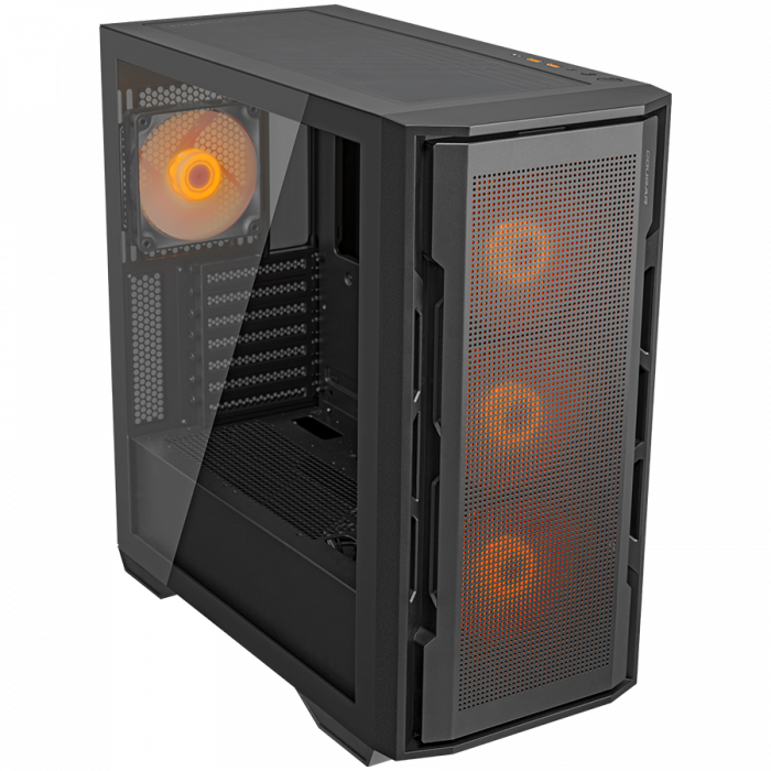 COUGAR | Uniface RGB Black | PC Case | Mid Tower / Mesh Front Panel / 4 x 120mm ARGB Fans / TG Left Panel / Black [3]