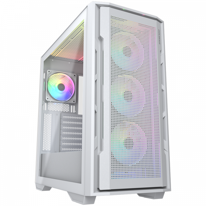 COUGAR | Uniface RGB White | PC Case | Mid Tower / Mesh Front Panel / 4 x 120mm ARGB Fans / TG Left Panel / White [1]
