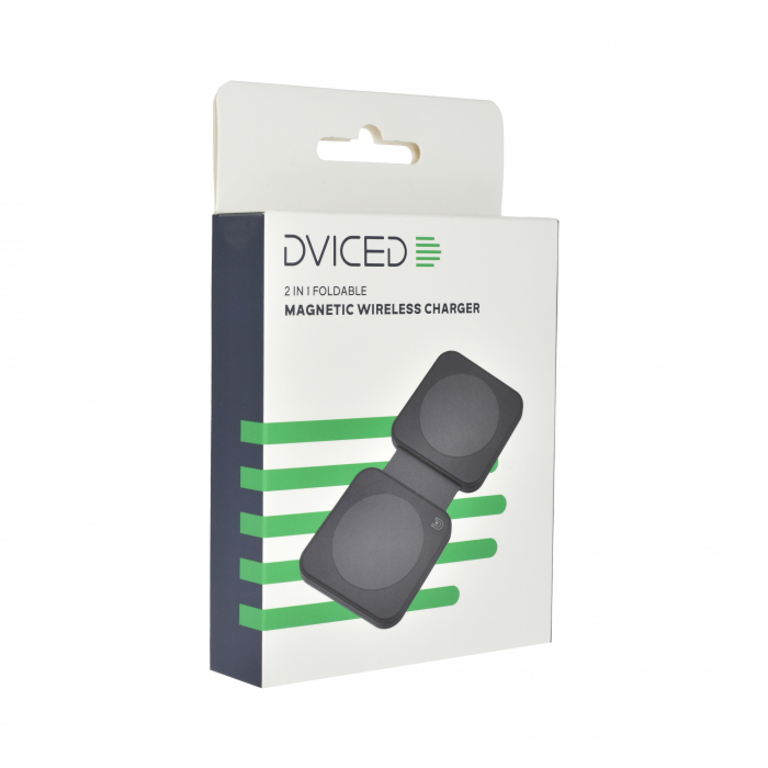 Dviced 2-in-1 foldable magnetic wireless charger - Black [2]
