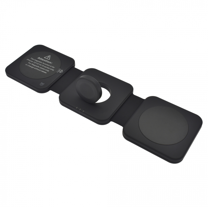 Dviced 3-in-1 foldable magnetic wireless charger - Black [3]