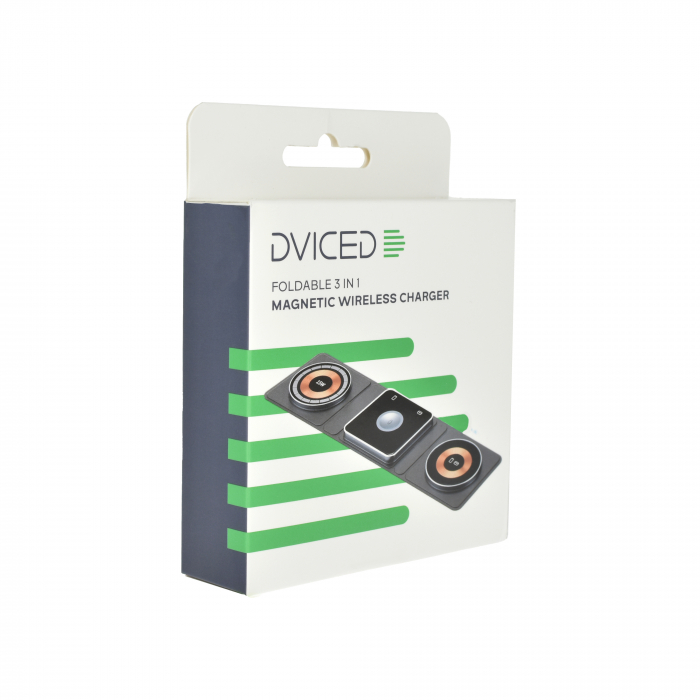 Dviced 3-in-1 foldable magnetic wireless charger - Black/Copper [3]