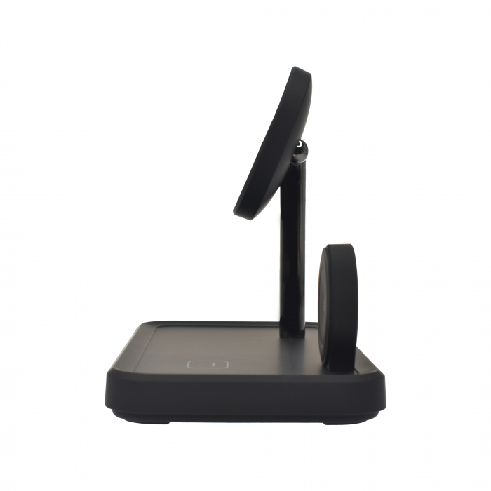 Dviced 3-in-1 magnetic wireless stand w cable, wall charger - Black [5]