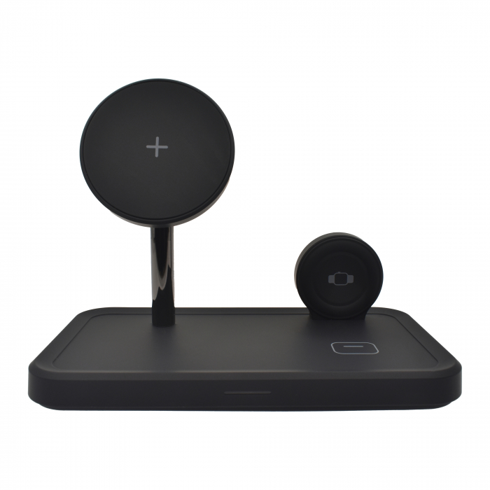Dviced 3-in-1 magnetic wireless stand w cable, wall charger - Black [2]