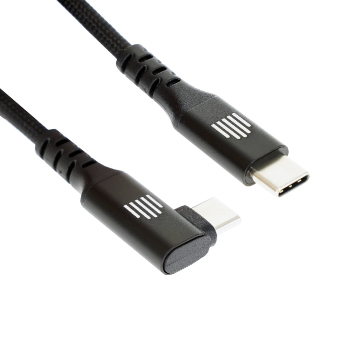 Dviced Angled Braided cable USB-C to USB-C, 1,25m - Black [2]