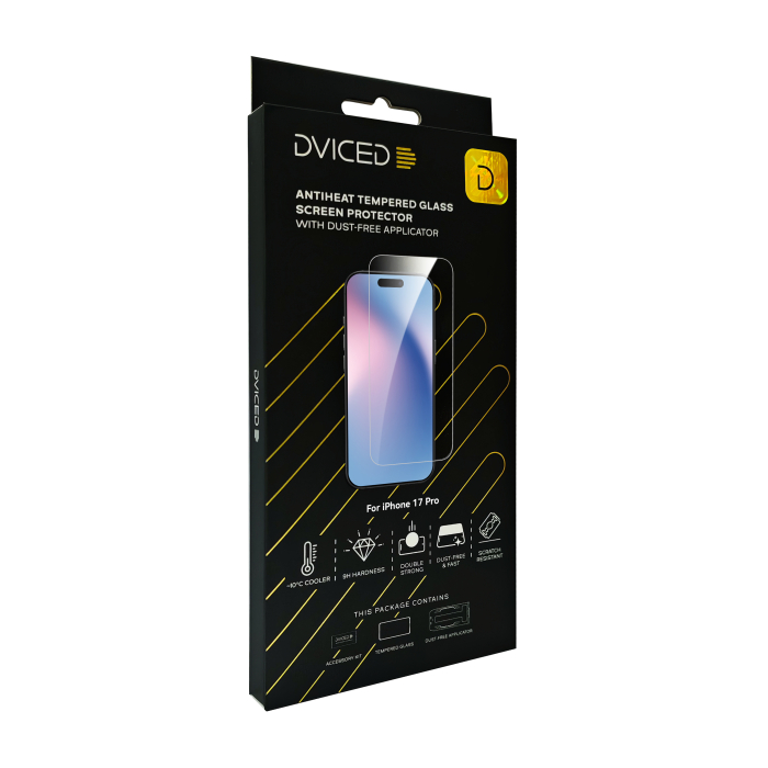 Dviced AntiHeat Tempered glass screen protector for iPhone 17 Pro with dust-free applicator [3]