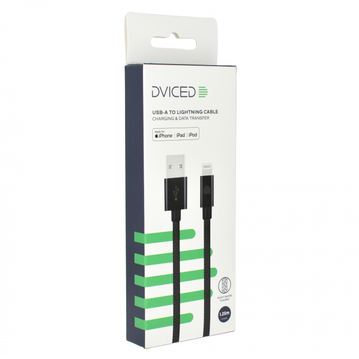 Dviced Cable USB-A to Lightning Nylon Textile 1,25m - Black [4]