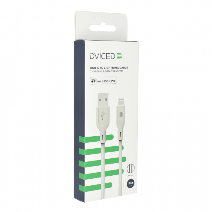 Dviced Cable USB-A to Lightning silicone 1,25m - White [2]