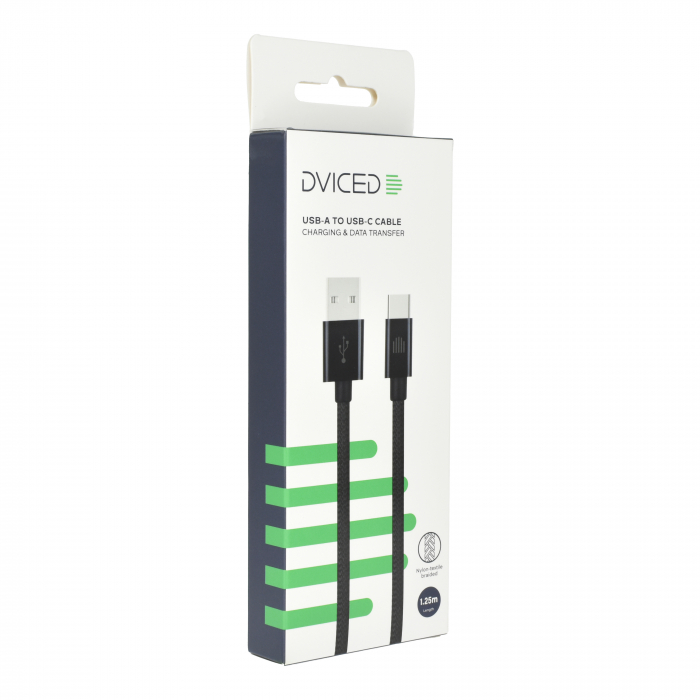 Dviced Cable USB-A to USB-C Nylon Textile 1,25m - Black [3]