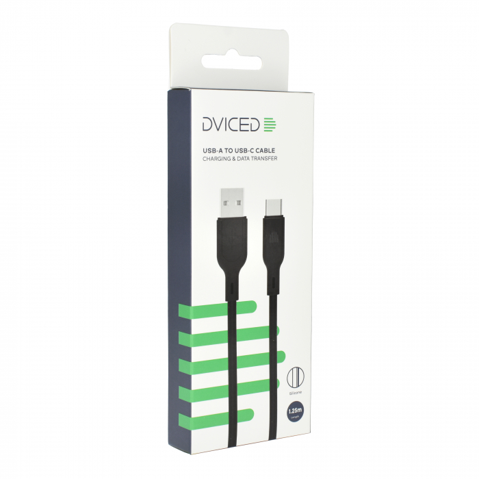 Dviced Cable USB-A to USB-C silicone 1,25m - Black [3]