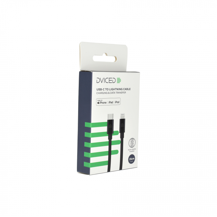 Dviced Cable USB-C to Lightning Nylon Textile 0,25m - Black [4]