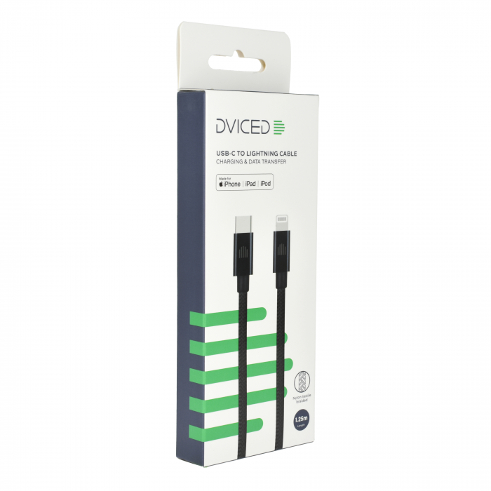 Dviced Cable USB-C to Lightning Nylon Textile 1,25m - Black [3]