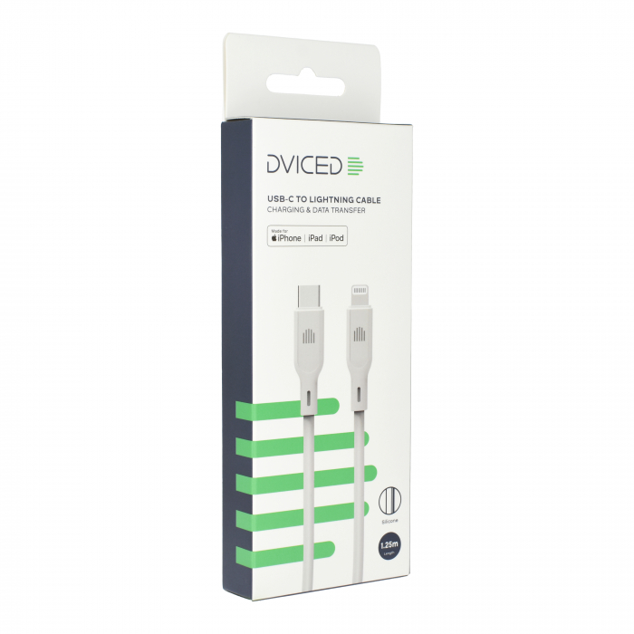 Dviced Cable USB-C to Lightning silicone 1,25m - White [4]