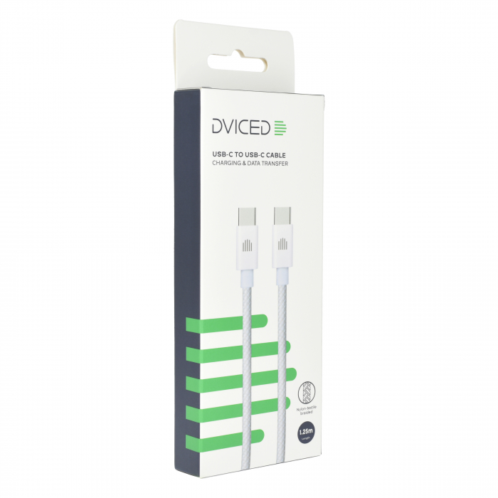 Dviced Cable USB-C to USB-C Nylon Textile 1,25m - White [2]