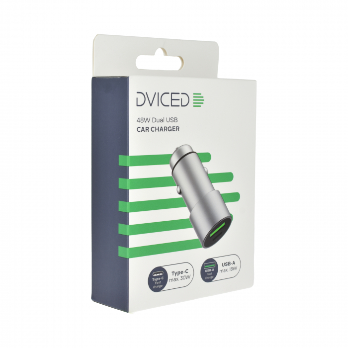 Dviced Car charger 1 USB-A, 1 USB-C - Metal [4]