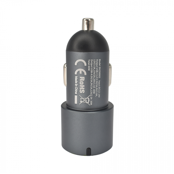 Dviced Car charger 60W 1 USB-A, 2 USB-C - Gray [5]