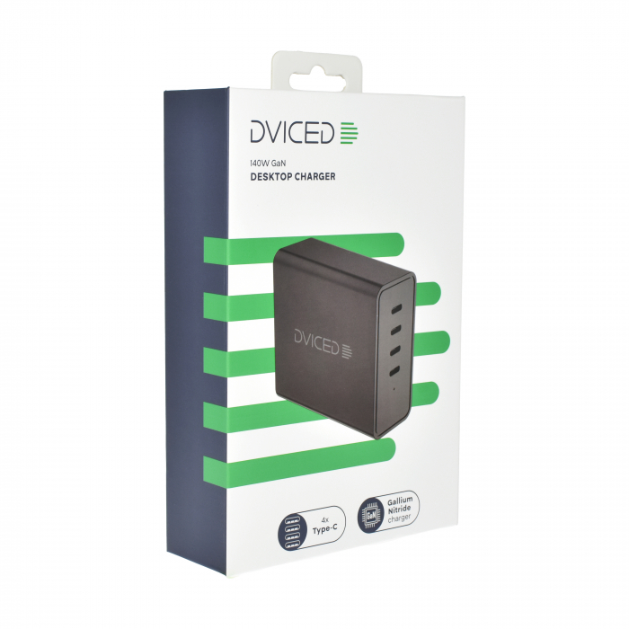 Dviced Desktop charger 140W GaN 4 USB-C EU - Black [3]