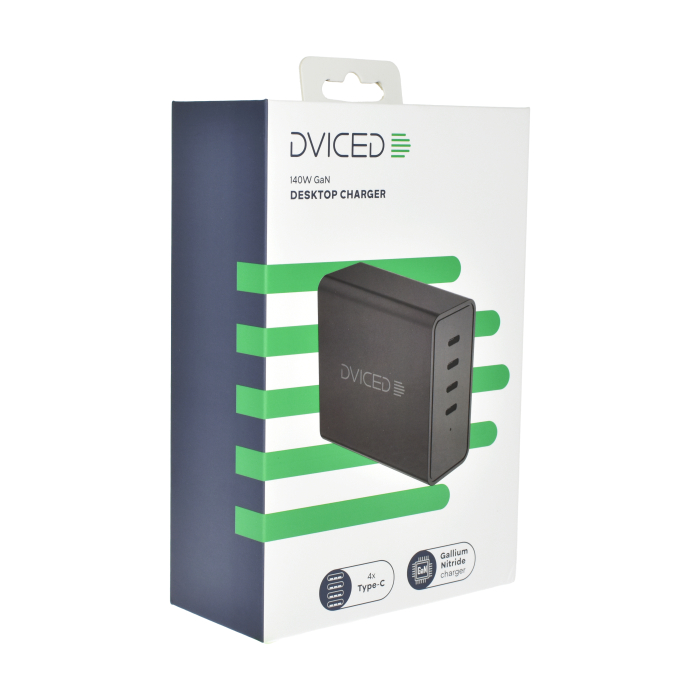 Dviced Desktop charger 140W GaN 4 USB-C UK - Black [4]