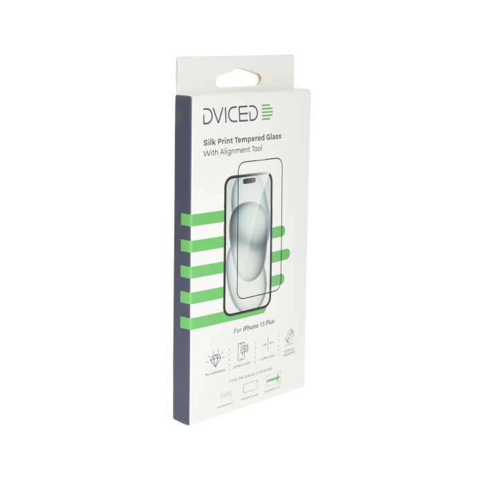 Dviced iPhone 15 plus silk print screen protector with applicator [4]